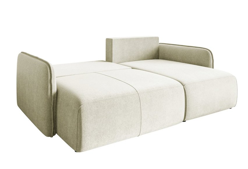 Mamla L-shaped Amon 18 corner sofa with sleeping function with a container, universal hydrophobic velor