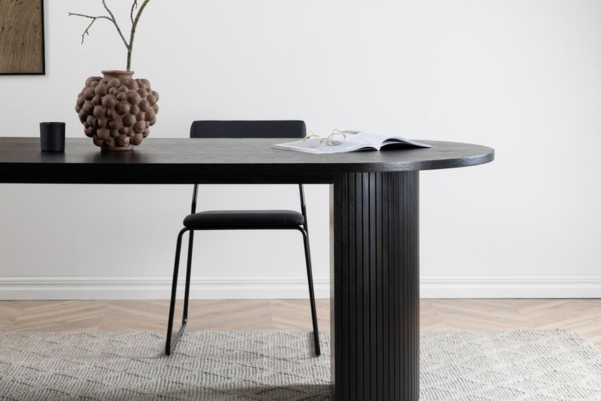 Gratorm dining table 90x200 cm black slats