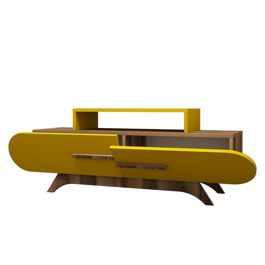 Ovalia TV cabinet 145 cm with yellow front