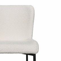 Neul white bouclé upholstered chair with black legs