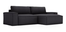 Brylio L-shaped corner sofa with sleeping function with storage, universal, graphite plush