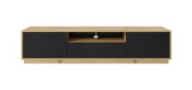 Purnia TV cabinet 200 cm Taurus oak with black fronts (Lighting: No)