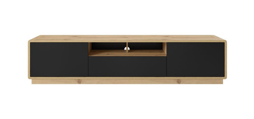 Purnia TV cabinet 200 cm Taurus oak with black fronts (Lighting: No)