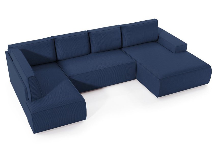 Corner sofa with sleeping function Farese New U-shaped with container right side (Fabric: Poso 05)