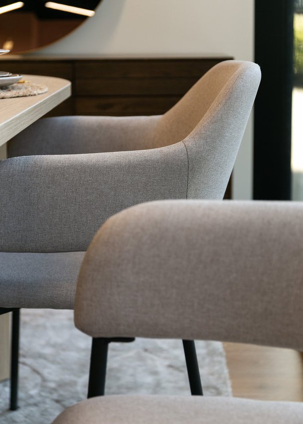 Upholstered chair with armrests Azhai beige