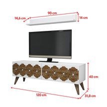 Arabesque TV cabinet with wall shelf