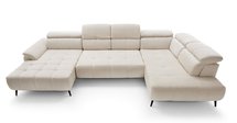 Corner sofa with sleeping function Mamutio U-shaped Aphrodite 02 chenille right-hand side