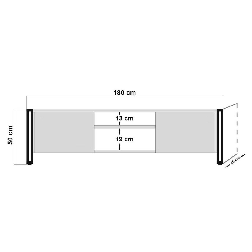 TV cabinet Stanized 180 cm with three drawers pine