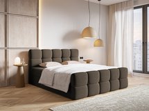 Continental bed 160x200 cm Cloudy with containers and Legend 07 boucle topper