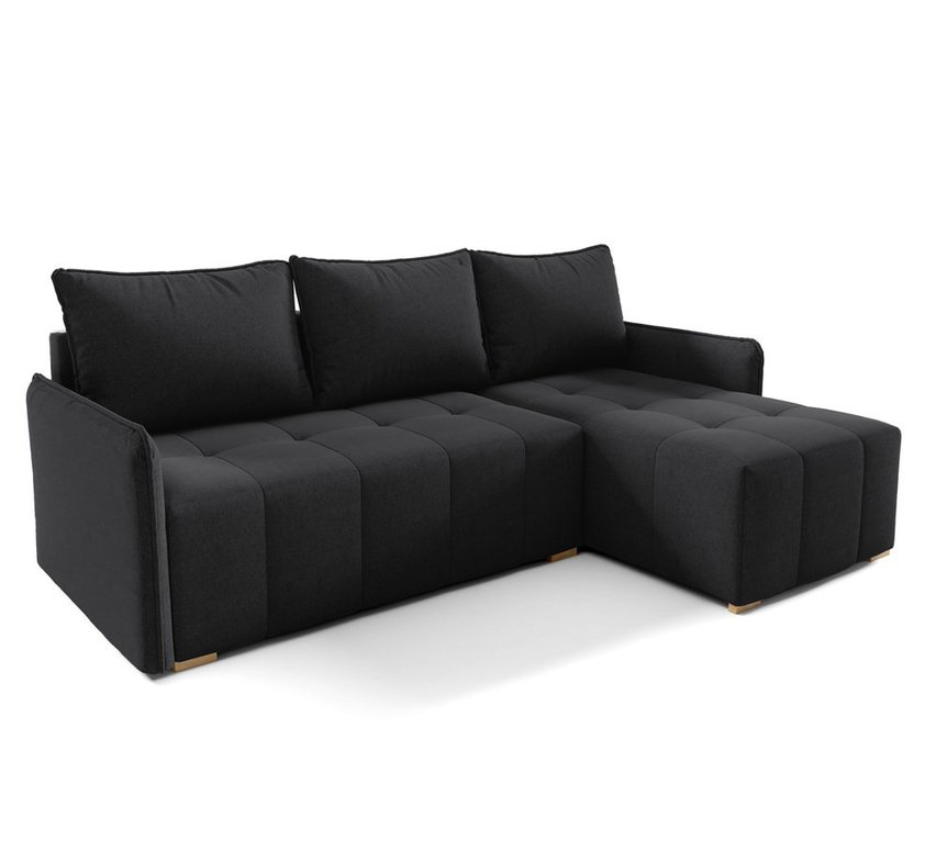 Corner sofa with sleeping function Grenada L-shaped with container Neve 100 braid right-hand side