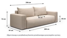 Lummi Aragon 99 three-seater sofa bed