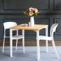 Triventi square table 80x80 cm white square legs