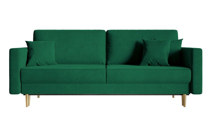 Valico three-seater sofa with gold legs