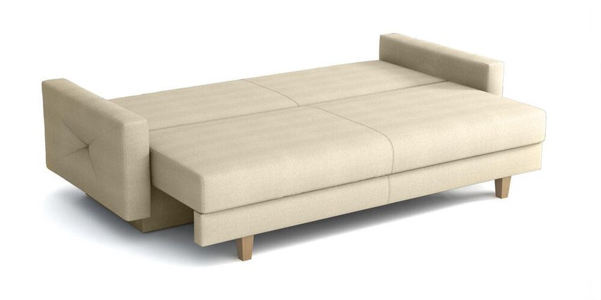 Lartes three-seater sofa bed with storage (Fabric: Monolith 04, Legs: Natural)