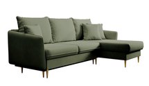 Three-seater corner sofa with sleeping function Volio Magic Velvet 2243 hydrophobic velvet universal golden legs