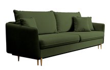 Volio three-seater sofa, hydrophobic velvet, gold legs