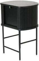 Table de chevet Gativel 50x70 cm lamelles chêne noir