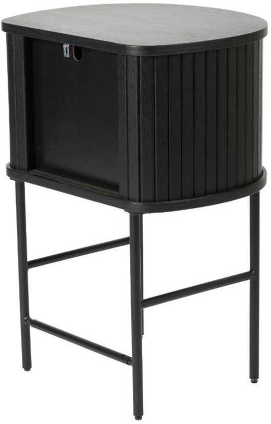 Table de chevet Gativel 50x70 cm lamelles chêne noir