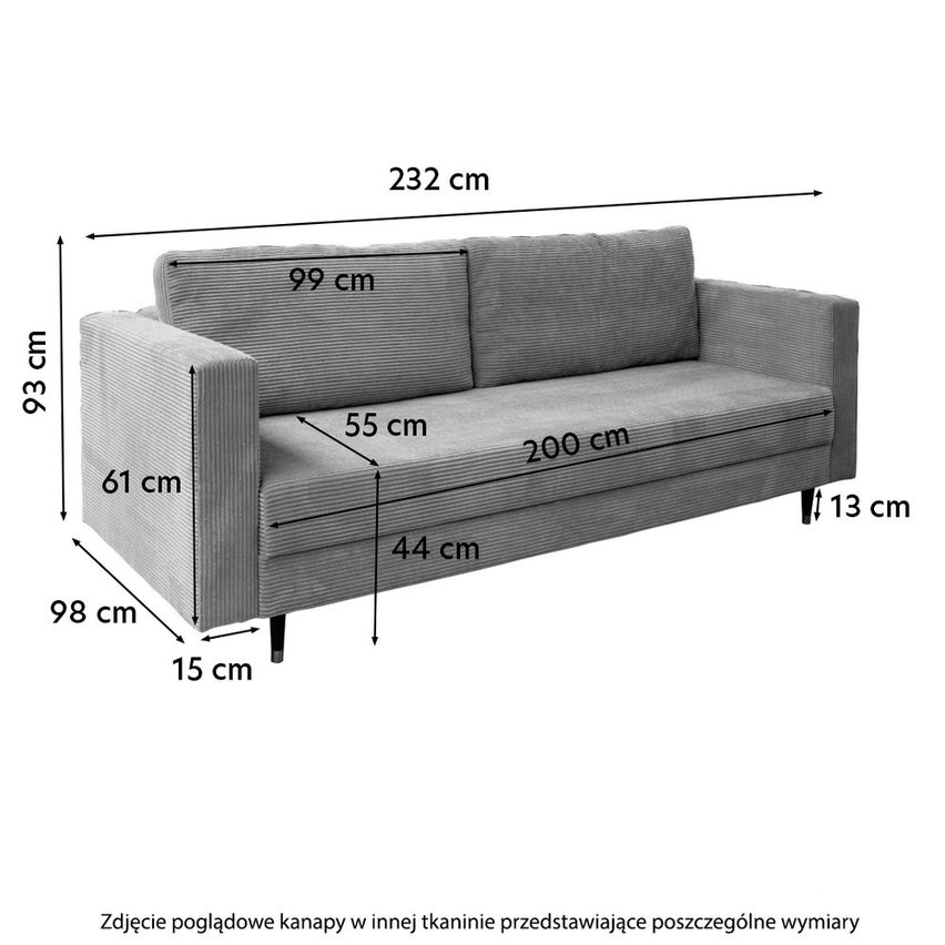 Bazzano three-seater sofa bed with storage (Fabric: Poso 55)