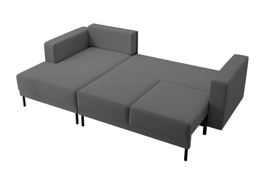 Rodario mini corner sofa with sleeping function and Castel 93 left-handed bedding container