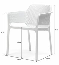 Net Nardi garden chair made of certified white material