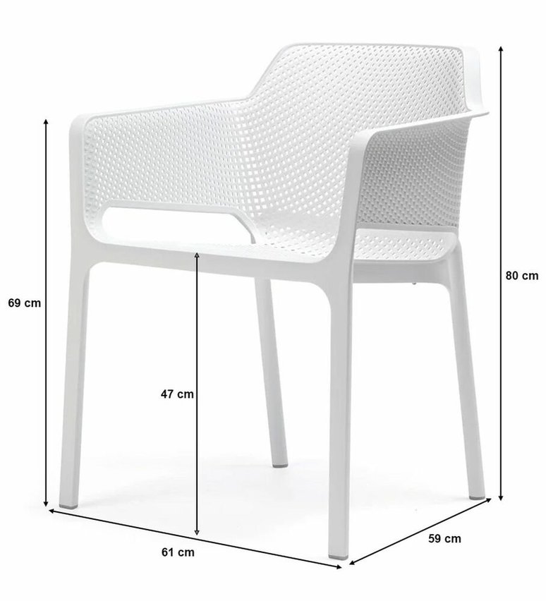 Net Nardi garden chair made of certified white material