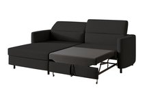 Busu Moly 99 corner sofa with sleeping function with a container, black legs, left-hand side