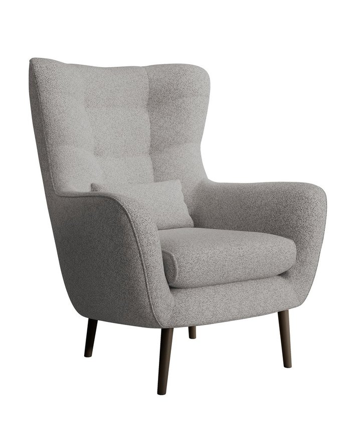 Vence Raven 06 lounge chair with footstool, black legs