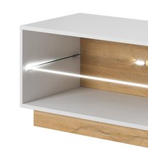 TV cabinet Skoky 138 cm oak with white (LED)