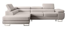 Stevil L-shaped corner sofa with sleeping function with Castel 04 container, easy-to-clean velvet, left-hand side