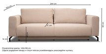 Veni three-seater sofa bed with Neve 100 bedding container, braided