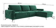 Softano L-shaped corner sofa with sleeping function with Cloud 83 container, easy-cleaning, hydrophobic velvet, right-hand side