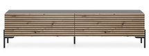 Lammelo TV cabinet 175 cm black/oak slats