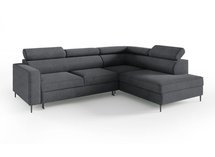 Vero L-shaped corner sofa with sleeping function with Neve 97 container, braided, right-hand side