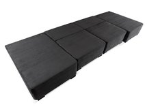 Corner sofa with sleeping function Moduliano U-shaped large with container universal black corduroy