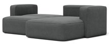 Bissari L-shaped right-hand corner sofa with sleeping function with Perla 35 corduroy container