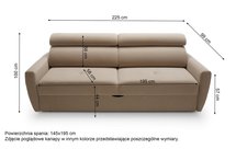 Three-seater sofa bed Sylles Matt Velvet 99 easy-cleaning hydrophobic velvet