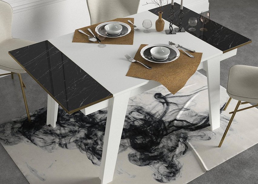 Nostirt dining table 148.5x85 cm white and black