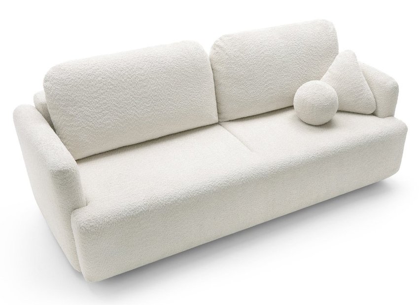 Lambina three-seater sofa with Abriamo 04 boucle container