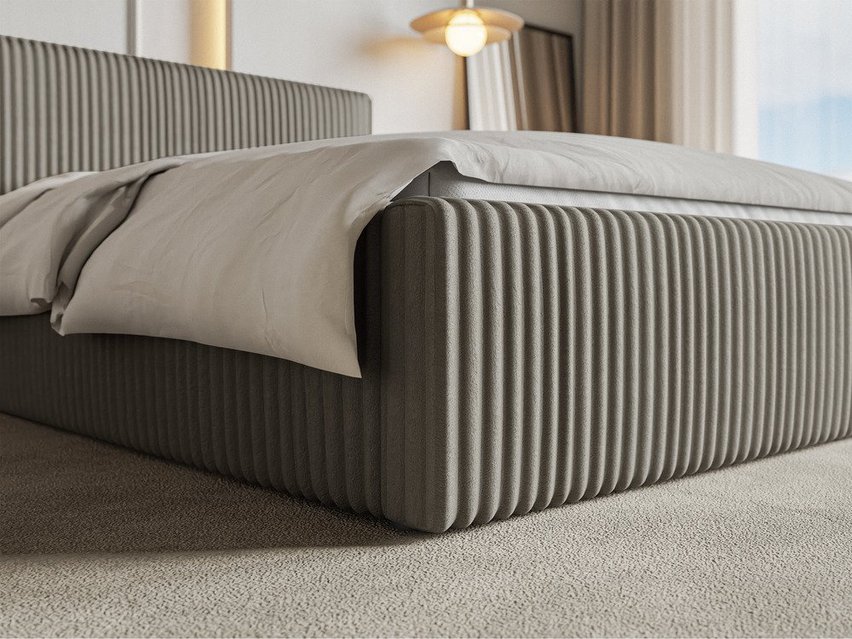 Upholstered bed 160x200 cm Tilio with storage, metal frame Tilia 11 thick corduroy