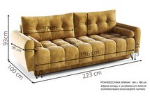 Minna Amon 13 three-seater sofa bed with storage, water-repellent velvet