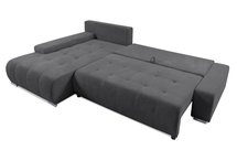 Corner sofa with sleeping function Magliano L-shaped with storage dark gray corduroy left-hand side