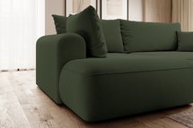 Ovo II L-shaped corner sofa with sleeping function Castel 39 with side and container, easy-to-clean velvet, left-hand