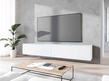 TV cabinet Kane 180 cm white herringbone