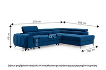 Corner sofa with sleeping function Negreiros (Fabric: Paros 02, Side: Right)