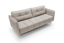 Portosello three-seater sofa bed with storage (Fabric: Castel 80, Legs: Gold)