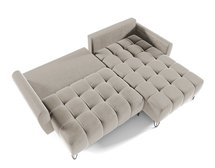 Corner sofa with sleeping function Minna L-shaped Amon 17 with container hydrophobic velvet universal