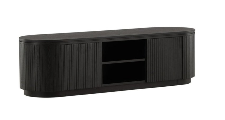 TV cabinet Vulnutter 160 cm black oak/slats