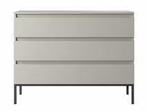 Bemmi three-drawer chest of drawers, beige with black legs