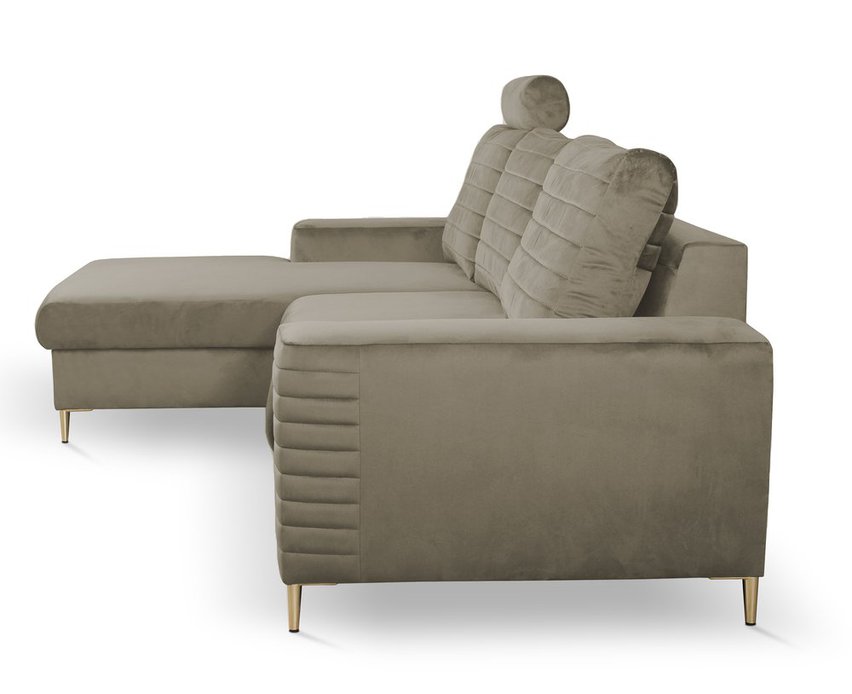 Buram L-shaped corner sofa bed with storage (Fabric: Velluto 03, Side: Left)